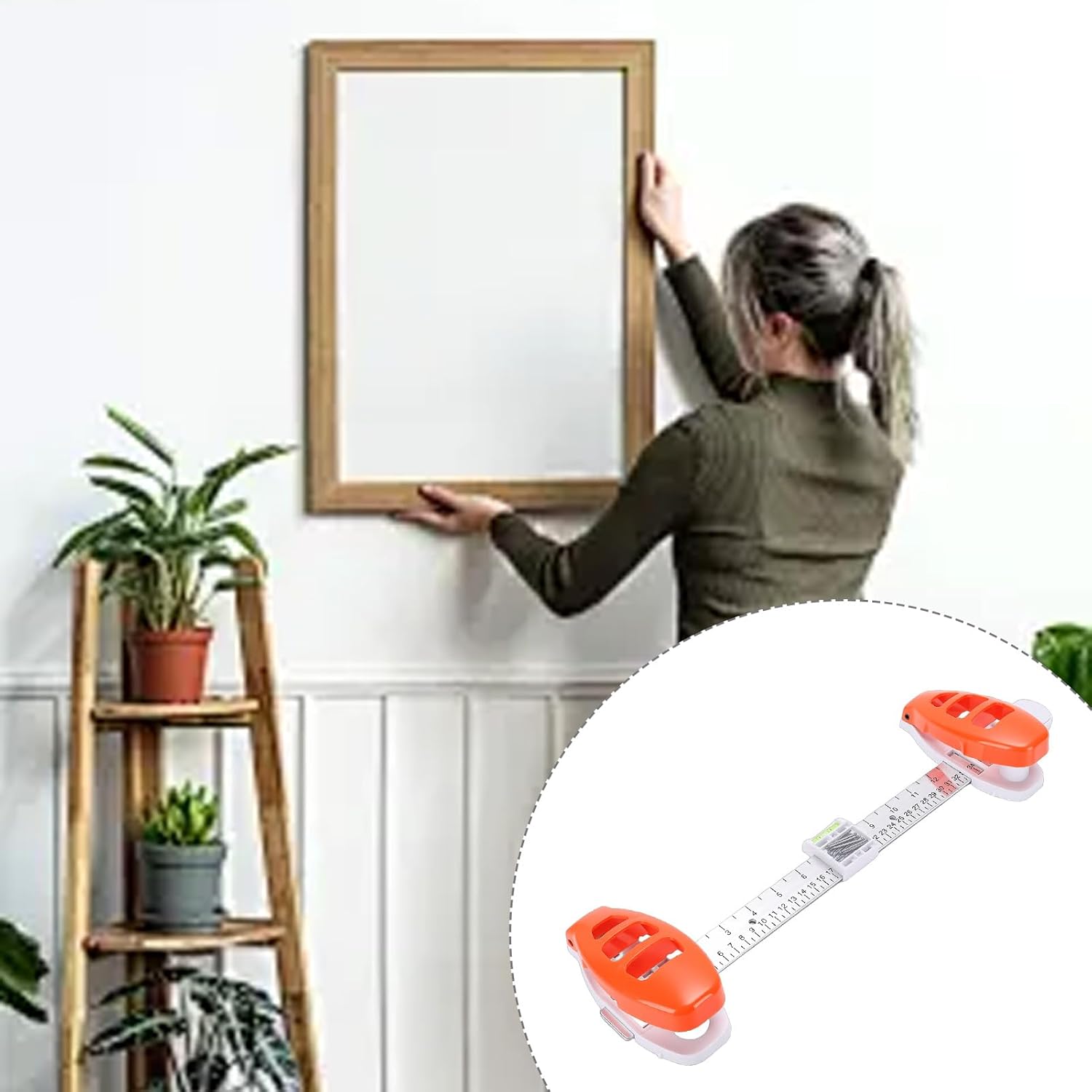 Bewinner Picture Hanging Tool with Built in Level, Precision Marking,Alignment Ruler for Photo Frames, Wall Decor, Mirrors, ABS Wall Friendly DIY Hanger