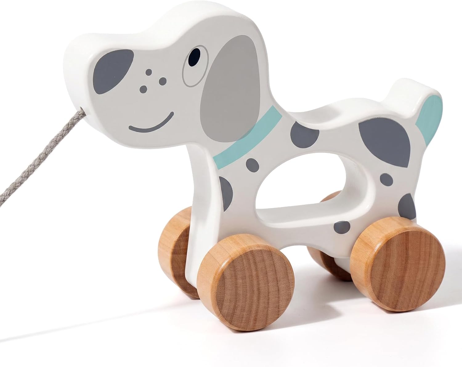 Baby Toys Car,Wooden Pull Along Toddler Toy, Developmental Toy for 1 Year Old Girl Boy Birthday Gift (Dog)
