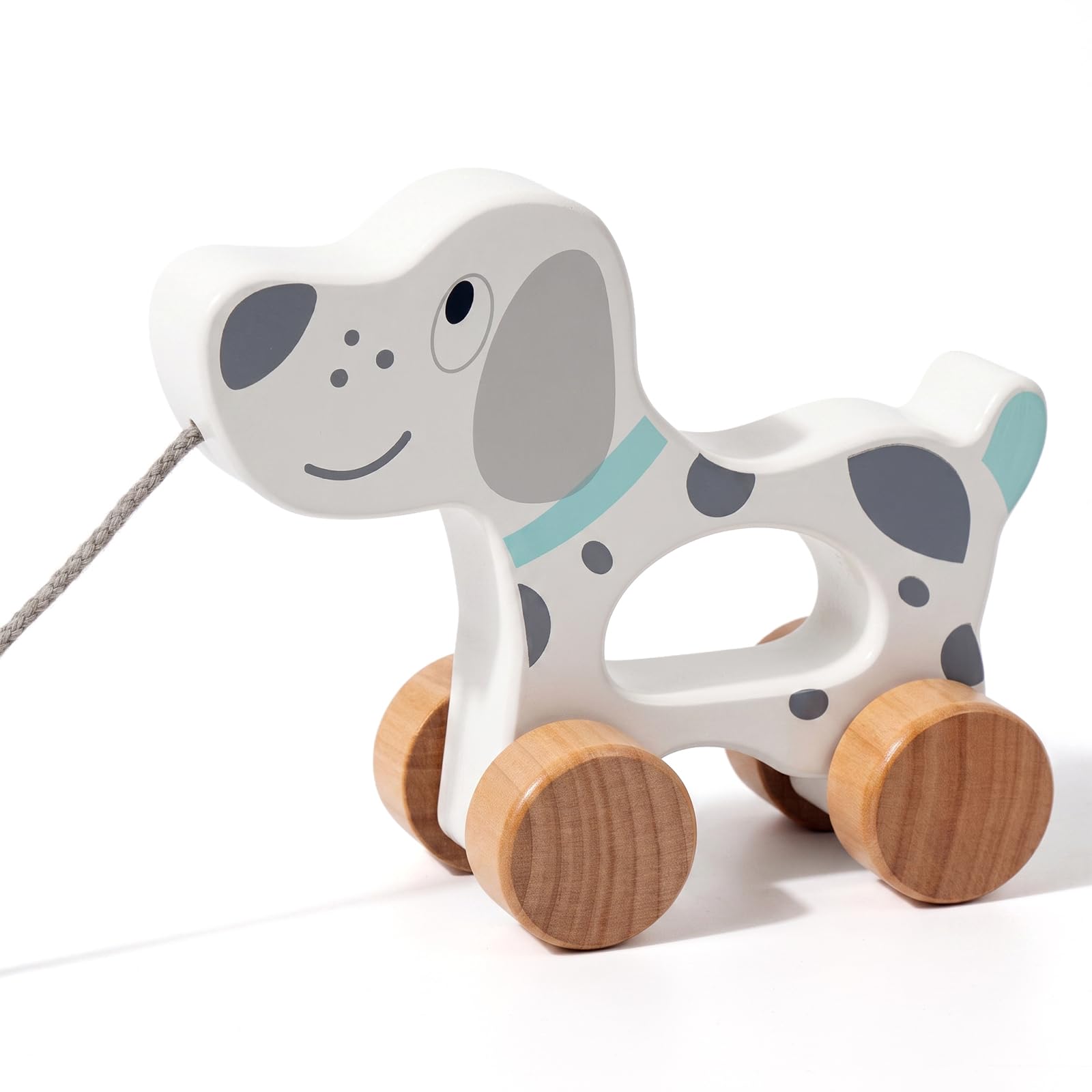 Baby Toys Car,Wooden Pull Along Toddler Toy, Developmental Toy for 1 Year Old Girl Boy Birthday Gift (Dog)