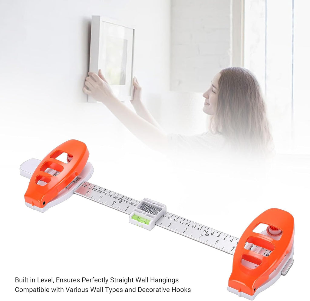 Bewinner Picture Hanging Tool with Built in Level, Precision Marking,Alignment Ruler for Photo Frames, Wall Decor, Mirrors, ABS Wall Friendly DIY Hanger