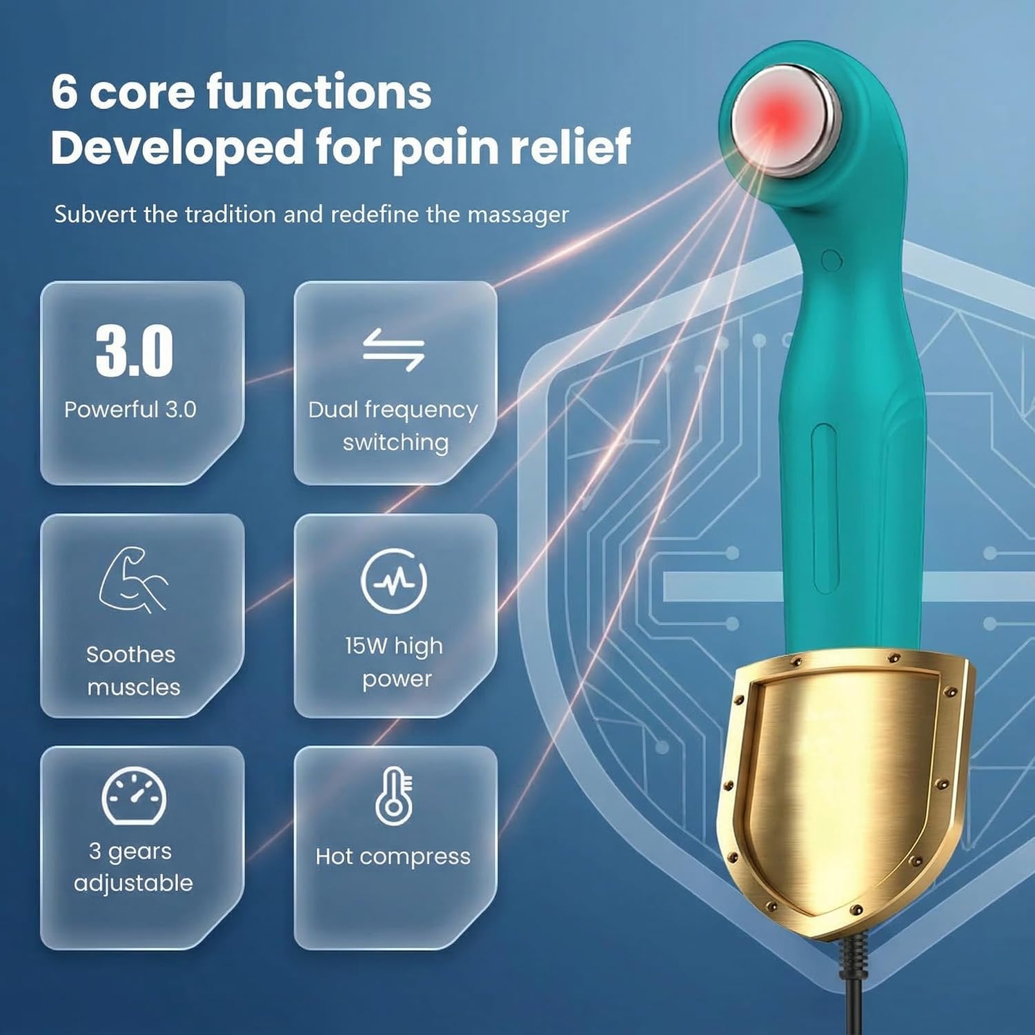 Portable Home Ultrasound Therapy Machine,Rapid Release Therapy Massager Deep Tissue,Portable Quiet Shockwave Therapy Machine,Body Muscle Relaxation Devices