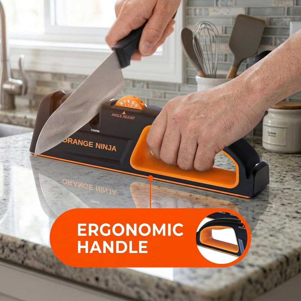 5 Precision Adjust Knife Sharpener- 3-Stage Premium Kitchen Knife Sharpener to Repair, Restore & Polish Blades by Sharp Pebble