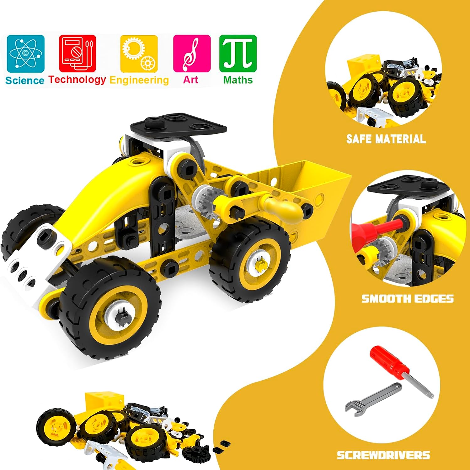 choopheme 10 in 1 Stem Toys for 5 6 7 8 9+ Year Old Building Block Kit Stem Activities Projects Boy Toys Age 4-8 5-7 6-8 8-10 Creative Set Educational Engineering Excavator Construction Birthday