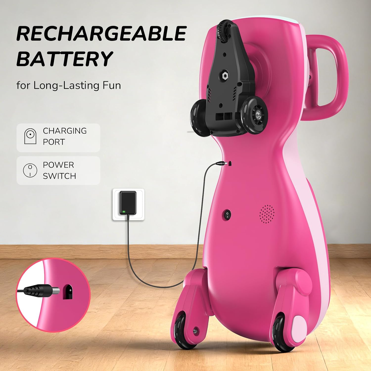 Umatoll 12V Electric Wiggle Car for Kids with Pedal, Display, Rechargeable Battery, LED Light, Bluetooth, Light-Up Wheels, Anti-Rollover, 2 Speeds, Ride on Toys, Birthday Gifts for Age 3+, 150Lbs