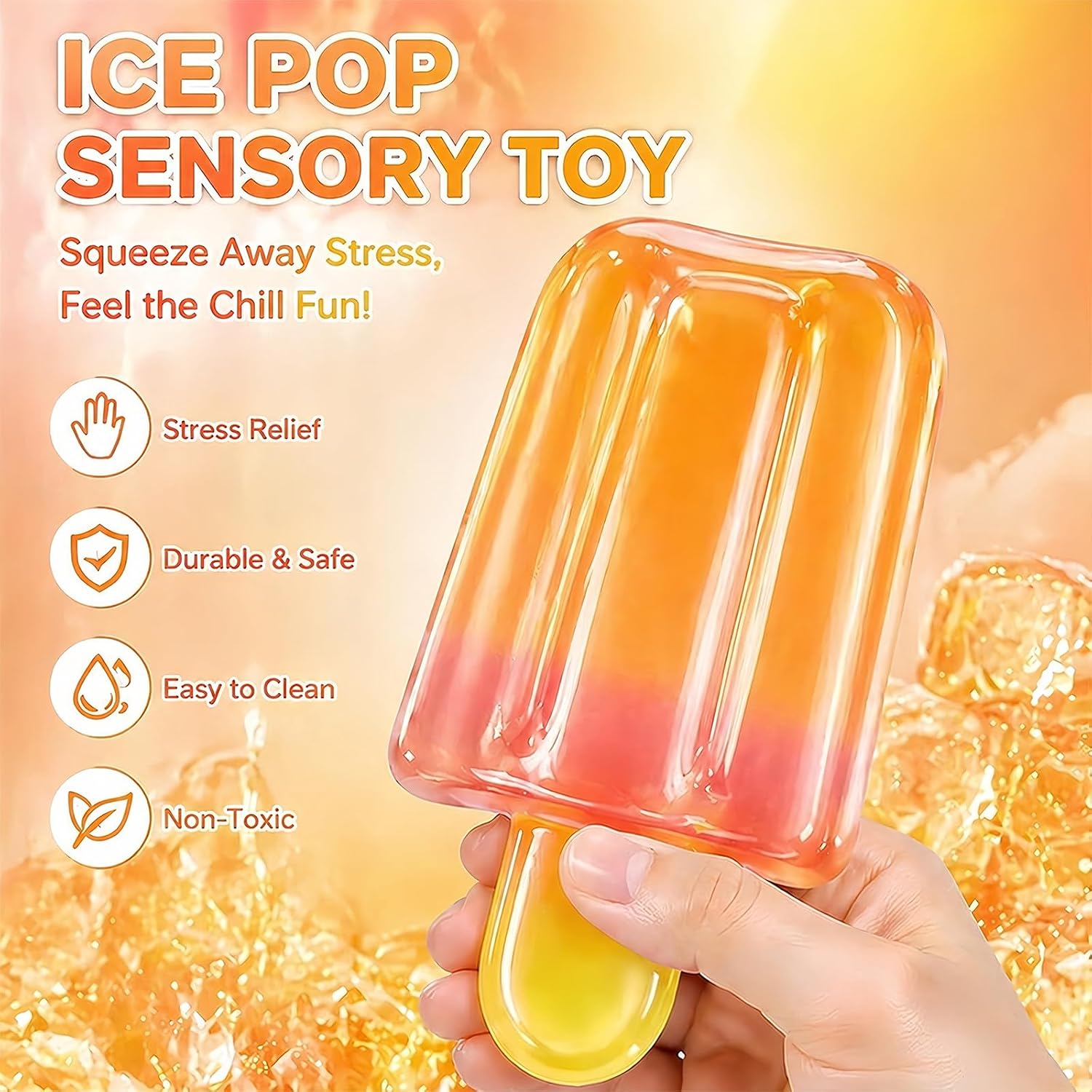 Ice Cream Squeeze Squishy,Summer Party Favors for Kids Adults,Cute Sensory Stress Relief Toys for Anxiety Stress,Squishies Slow Rising Fidget Toy,Birthday Gift & Classroom Rewards