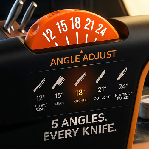 5 Precision Adjust Knife Sharpener- 3-Stage Premium Kitchen Knife Sharpener to Repair, Restore & Polish Blades by Sharp Pebble