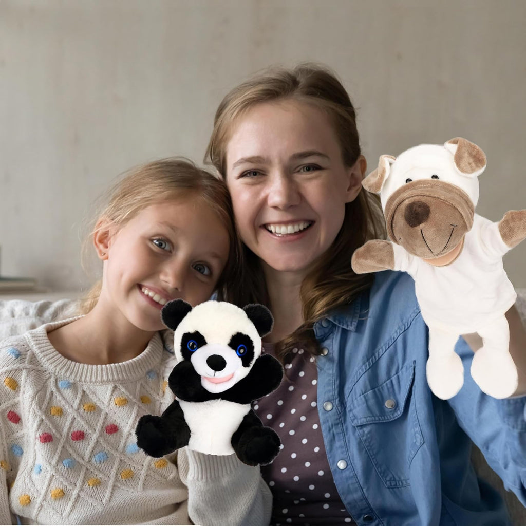 Easfan Puppy Hand Puppet Soft Animal Plush Toy with Movable Mouth Interactive Storytelling Cute Dog Toys Creativity and Imagination Christmas Birthday Gifts for Toddlers Kids,12.5''