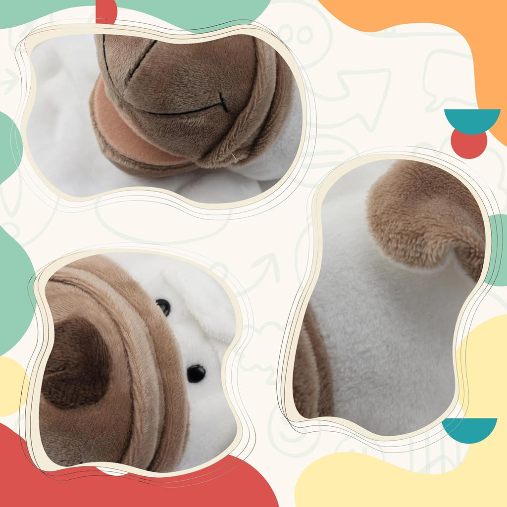Easfan Puppy Hand Puppet Soft Animal Plush Toy with Movable Mouth Interactive Storytelling Cute Dog Toys Creativity and Imagination Christmas Birthday Gifts for Toddlers Kids,12.5''